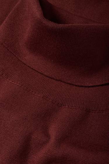 Femei - Rochie din tricot - straight fit - bordo