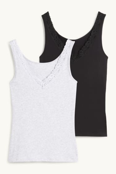 Femmes - Lot de 2 - caracos - gris / noir