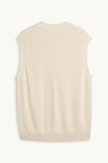 Hommes - Débardeur - finition côtelée - beige clair