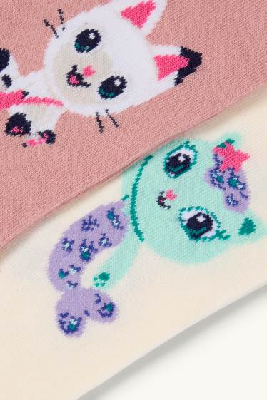 Enfants filles - Lot de 2 - Gabby et la Maison Magique - collants - rose foncé