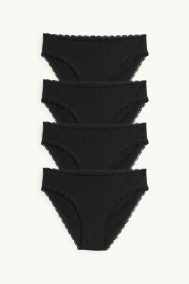 Donna - Confezione da 4 - slip - nero