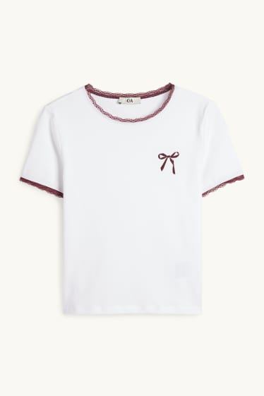 Donna - T-shirt - slim fit - bianco