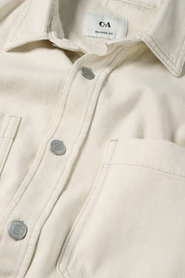 Herren - Jeanshemd - Relaxed Fit - Kent - cremeweiß