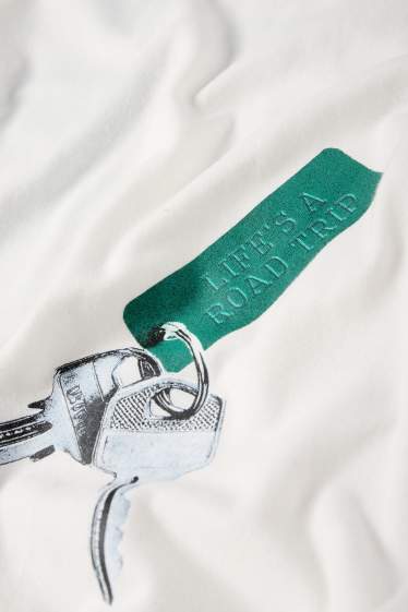 Heren - T-shirt - oversized - wit