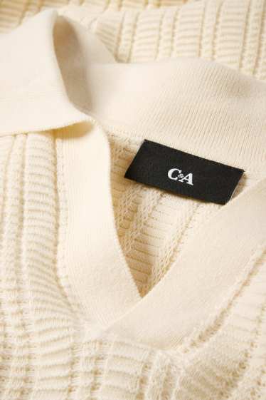 Hommes - Pull - finition texturée - crème