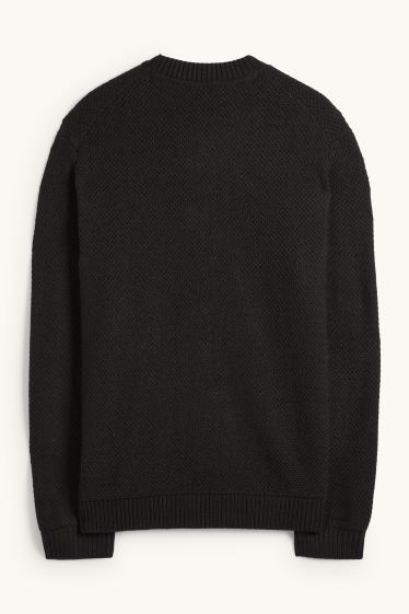 Uomo - Maglione - tramato - nero