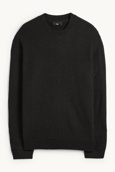 Uomo - Maglione - tramato - nero