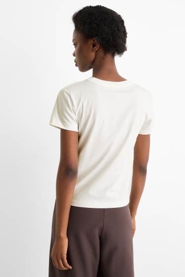 Dámské - Tričko - oversized - bílá