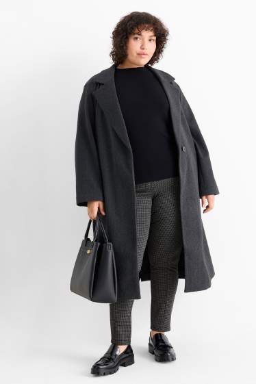 Dames - Legging - geruit - donkergrijs