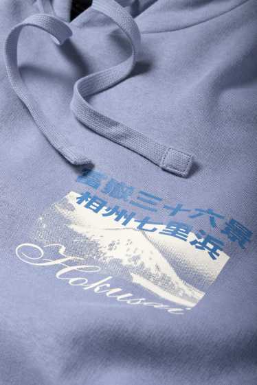 Men - Hoodie - Katsushika Hokusai - light blue