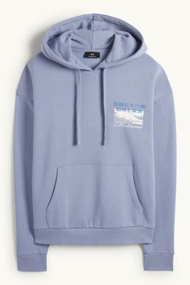 Men - Hoodie - Katsushika Hokusai - light blue