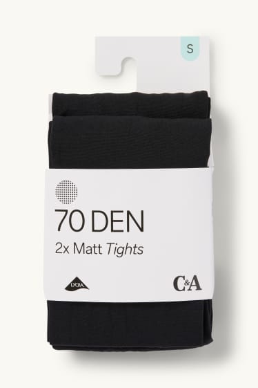 Femmes - Lot de 2 - collants fins - LYCRA® - 70 DEN - noir