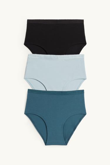 Damen - Multipack 3er - Slip - dunkeltürkis