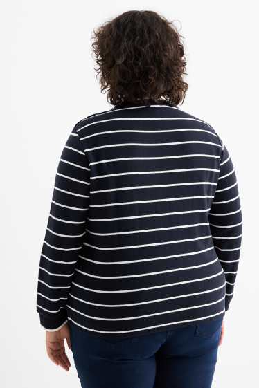 Damen - Pullover - gestreift - dunkelblau