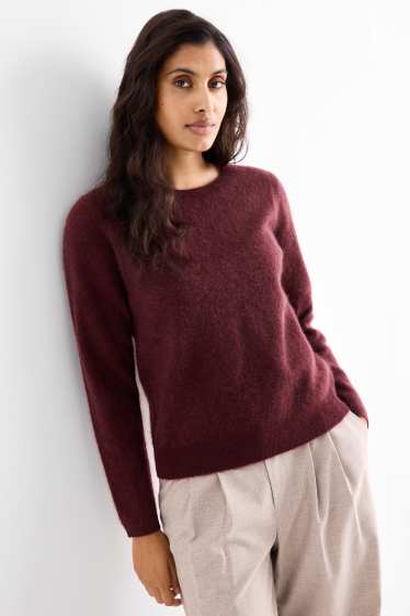 Damen - Kaschmir-Pullover - bordeaux