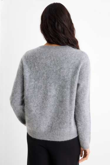 Damen - Kaschmir-Pullover - grau