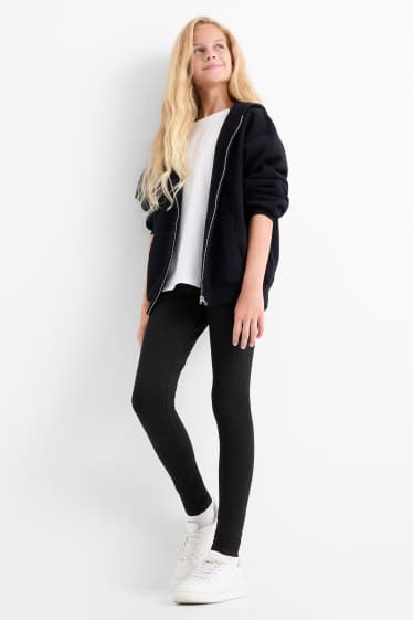 Enfants filles - Lot de 3 - leggings chauds - noir