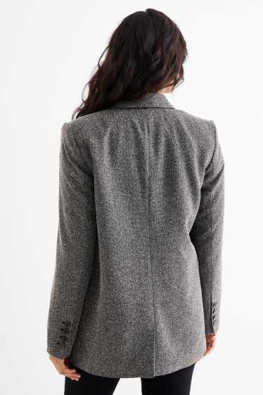 Femmes - Blazer long - regular fit - gris foncé