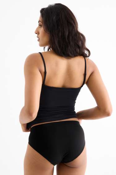 Donna - Confezione da 3 - slip - senza cuciture - nero