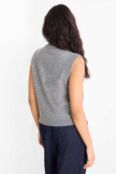 Damen - Kaschmir-Weste - grau