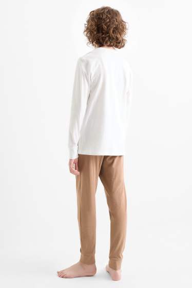 Enfants garçons - One Piece - pyjama - 2 pièces - blanc / beige