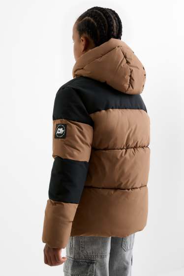 Copii - Băieți - Jachetă matlasată cu glugă - maro