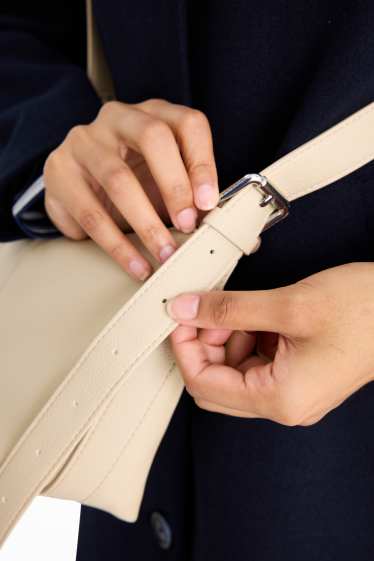 Women - Crossbody bag - faux leather - beige