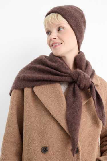 Dona - Gorro de caixmir - acanalat - marró fosc