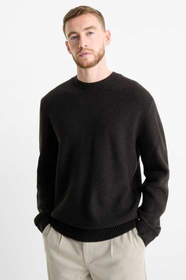 Uomo - Maglione - tramato - nero