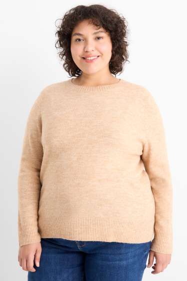 Damen - Pullover - hellbeige