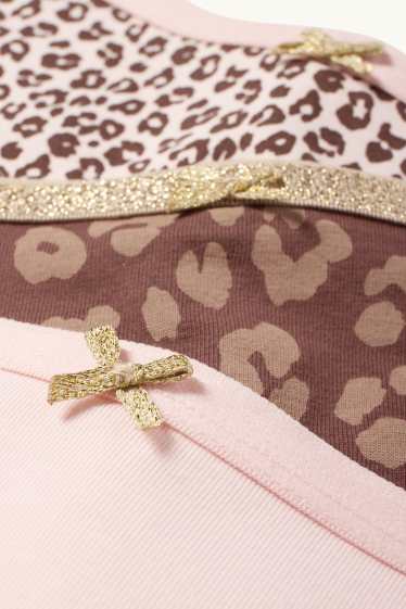 Kinder Mädchen - Multipack 3er - Leopard - Boxershorts - dunkelbraun