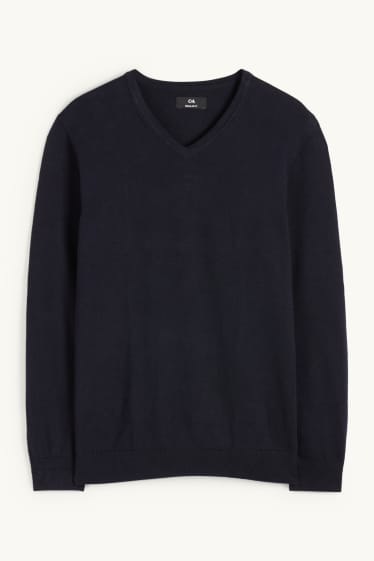 Home - Conjunt - jersei amb coll en punta i camisa formal - 2 peces - blau fosc