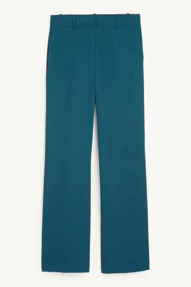 Damen - Business-Hose - Mid Waist - Wide Leg - petrol