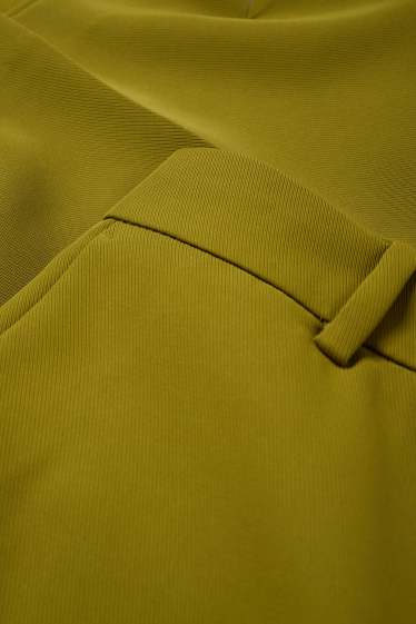 Femmes - Pantalon de bureau - mid waist - wide leg - jaune moutarde