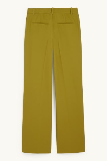 Femmes - Pantalon de bureau - mid waist - wide leg - jaune moutarde