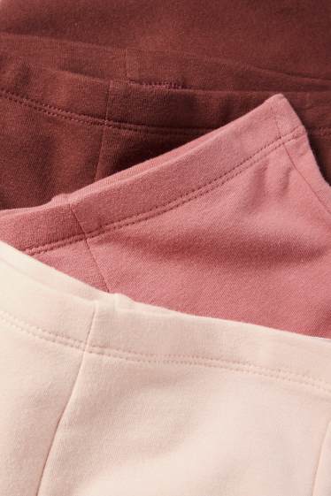 Enfants filles - Lot de 3 - leggings chauds de coupe évasée - rose