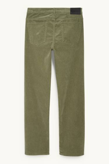 Heren - Corduroy broek - regular fit - groen