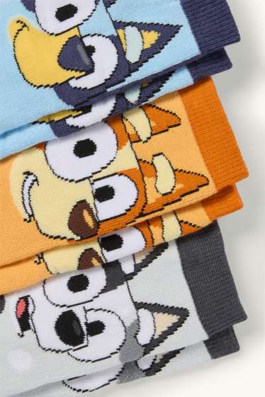 Kinder Buben - Multipack 3er - Bluey - warme Socken mit Motiv - hellblau