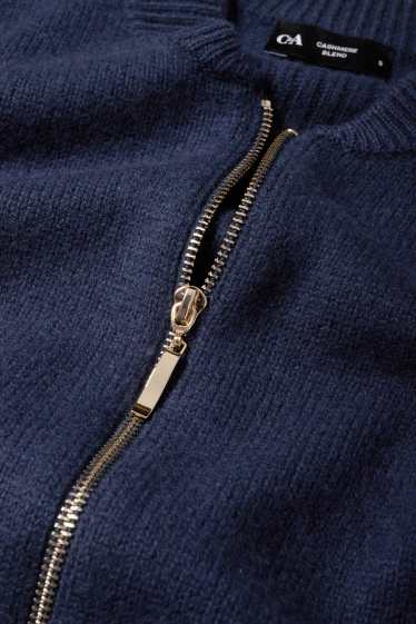 Mujer - Cárdigan con mezcla de cachemir - mezcla de lana - azul oscuro