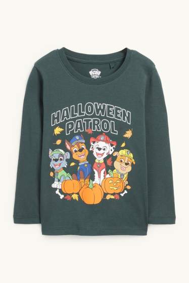 Bambini - Halloween - PAW Patrol - Chase, Marshall - maglia a maniche lunghe - verde scuro