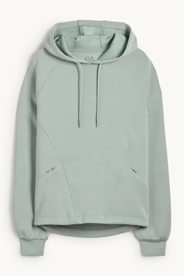 Donna - Felpa con cappuccio sportiva - yoga - verde chiaro
