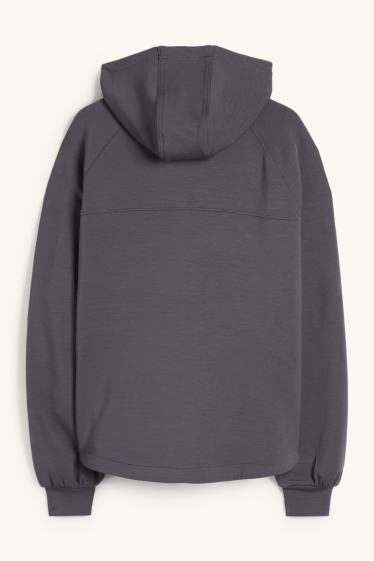 Dames - Sporthoodie - yoga - donkergrijs