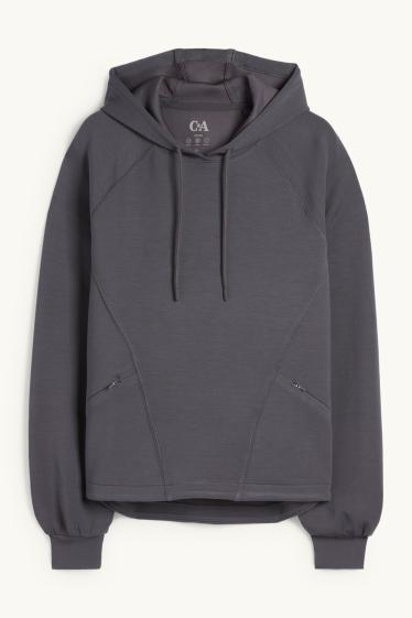 Dames - Sporthoodie - yoga - donkergrijs