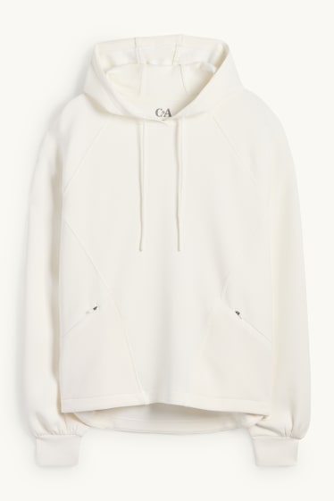 Dona - Dessuadora esportiva amb caputxa - ioga - blanc trencat