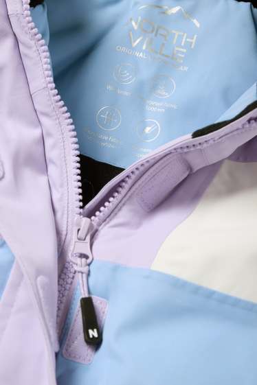 Kinder Mädchen - Skijacke mit Kapuze - wasserdicht - hellviolett