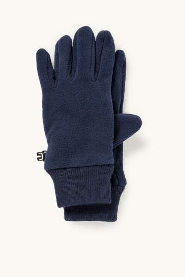Enfants garçons - Gants en polaire - bleu foncé