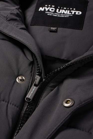 Nen - Jaqueta embuatada amb caputxa - repel·lent a l’aigua - gris fosc