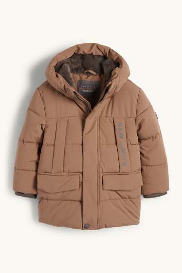 Enfants garçons - Doudoune à capuche - finition déperlante - marron