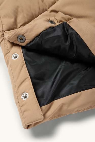 Enfants filles - Doudoune à capuche - finition déperlante - beige