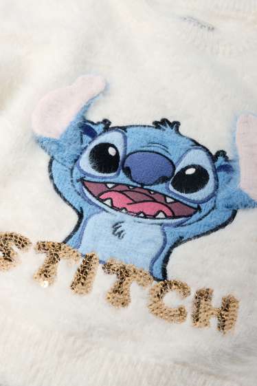 Enfants filles - Lilo & Stitch - pull - blanc crème